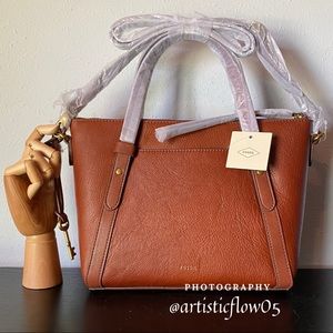 NEW! Fossil Avondale Leather Satchel